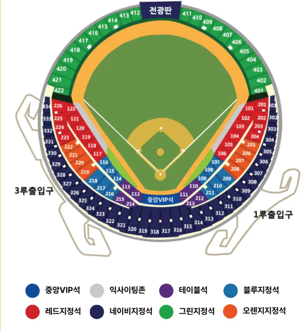 준플레이오프 1루 네이비 312블럭 10열