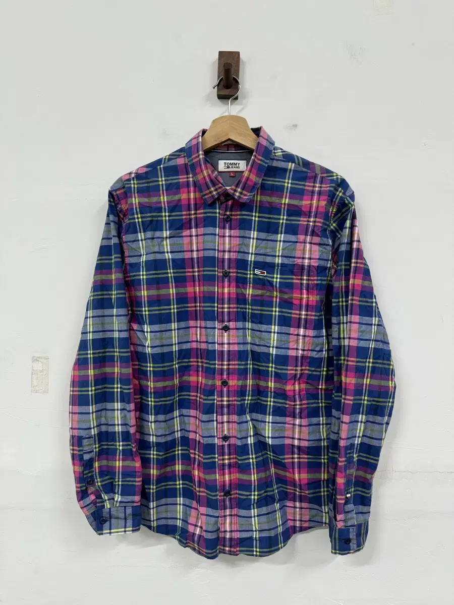 (L)Tommy Jins Check Shirt