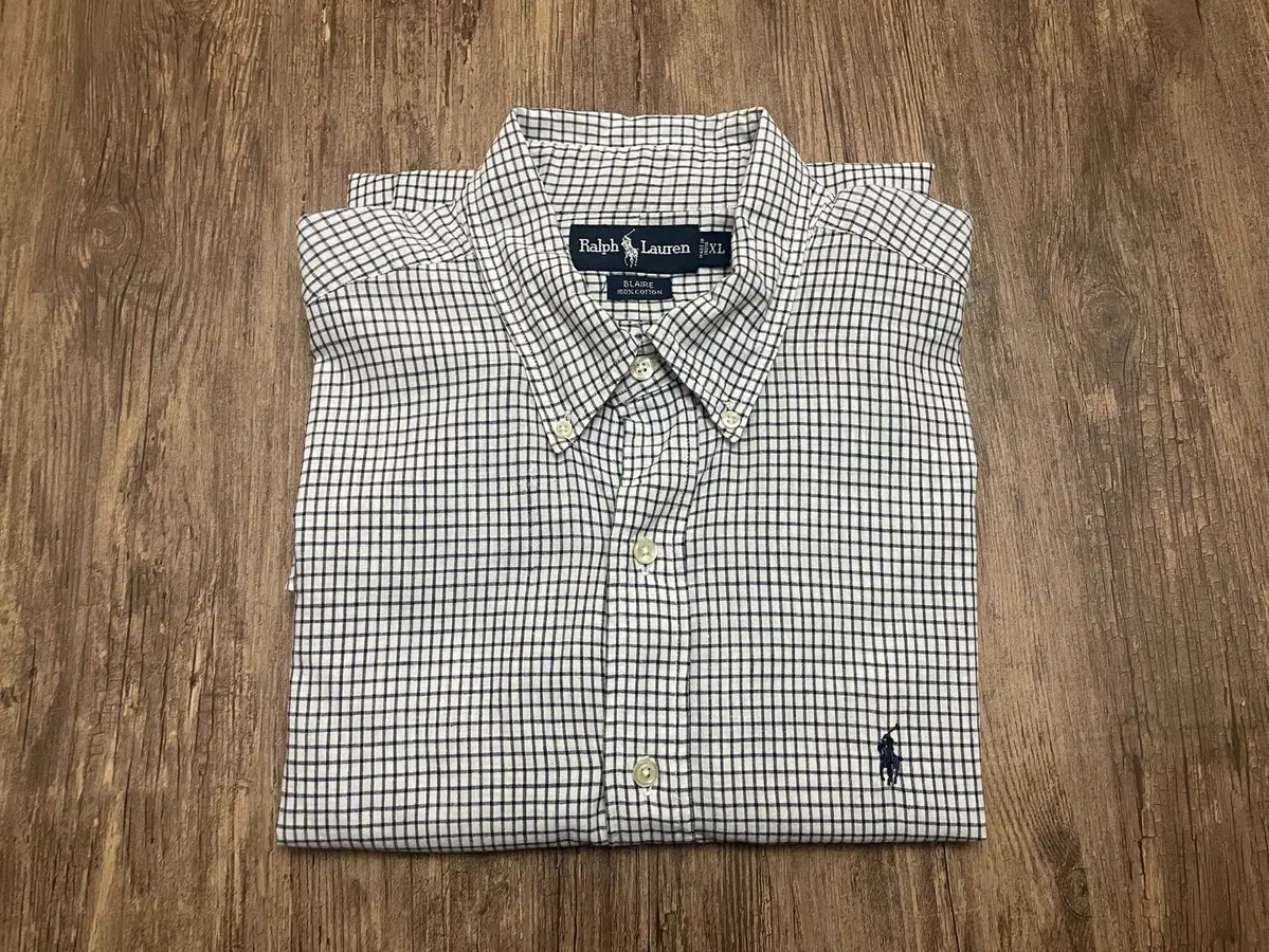 [110-115] Big Size Polo Ralph Lauren Check Shirt Navy