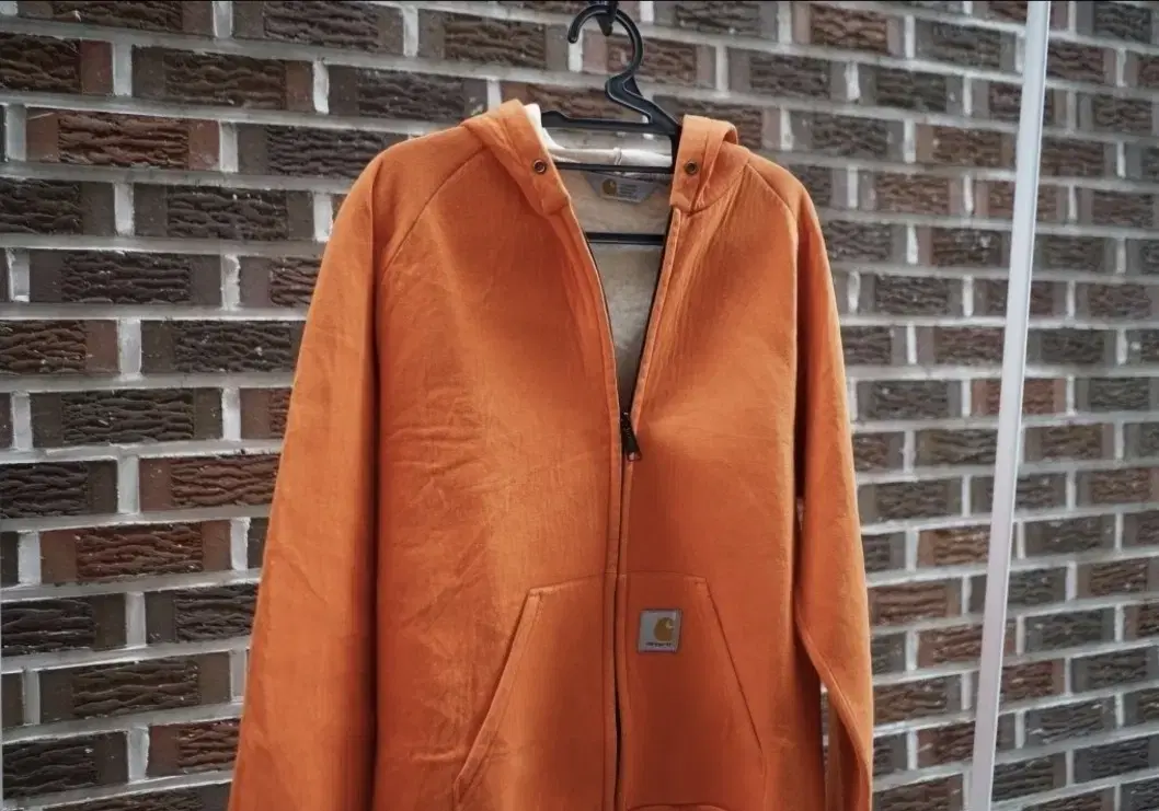 Calhart Orange Hooded Zip Up