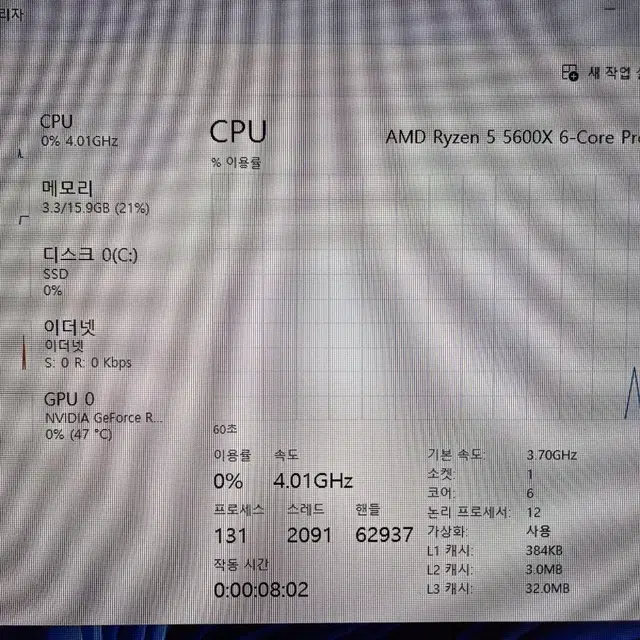 AMD 5600X RTX4060 고사양 새컴퓨터 PC 데스크탑