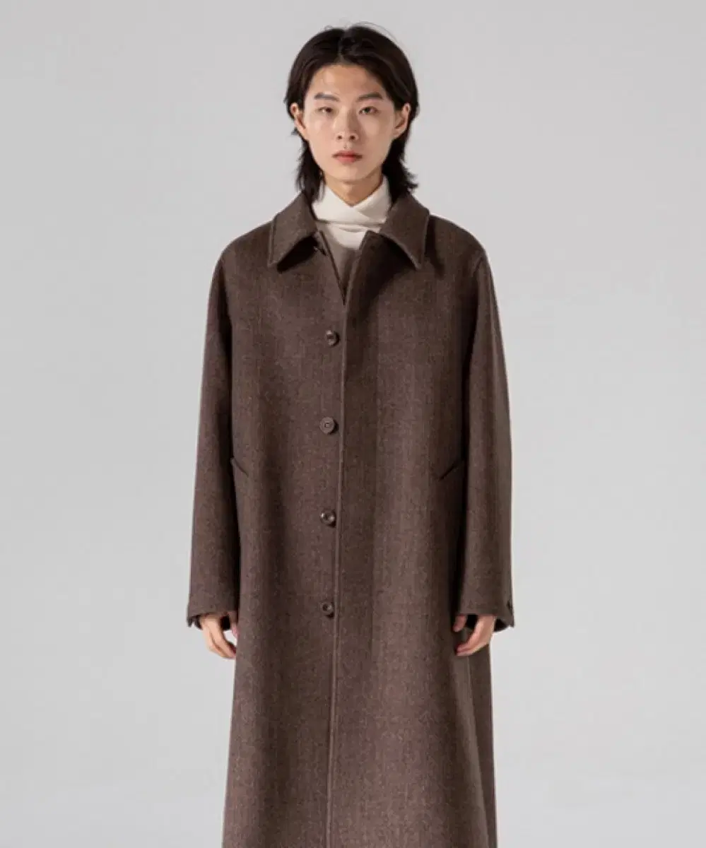 Zuu Homme Herringbone Coat Brown S