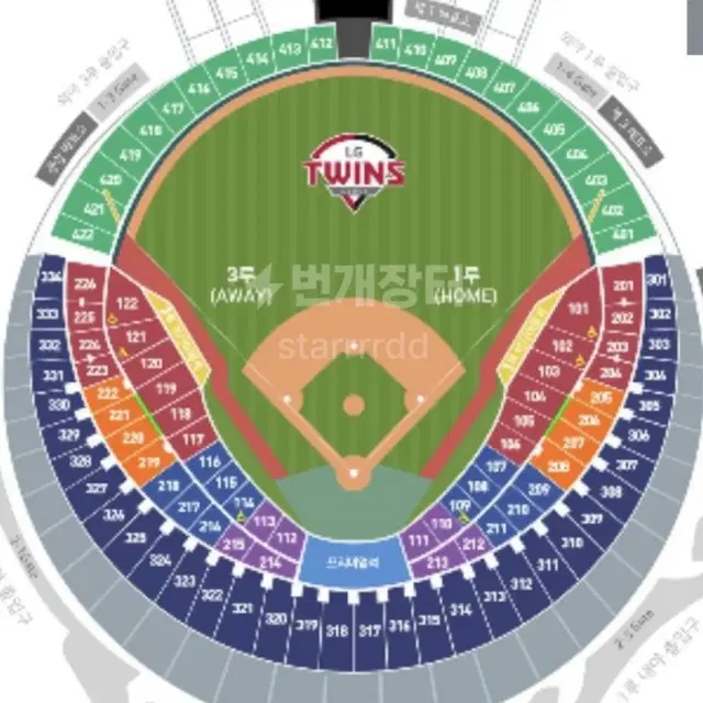 Lg트윈스 vs kt위즈 준플1차전 321블럭 네이비 2연석