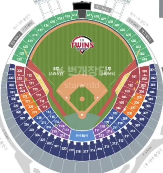 Lg트윈스 vs kt위즈 준플1차전 321블럭 네이비 2연석