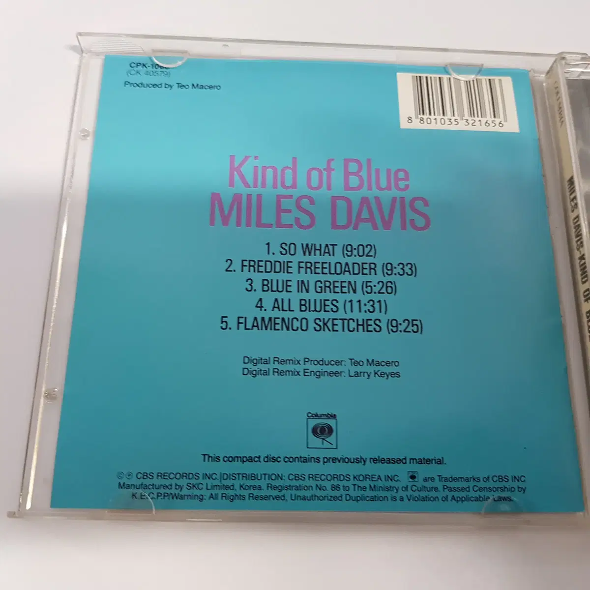 Kind of Blue Music Miles Davis Jazz CD