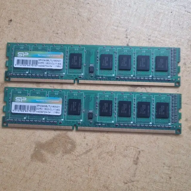 램 메모리 ddr3 8G  2장