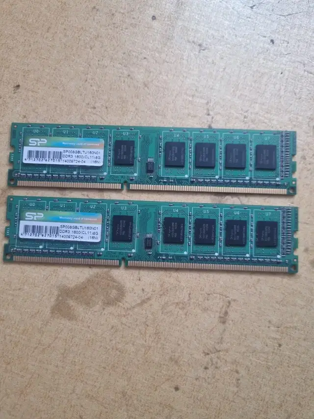 램 메모리 ddr3 8G  2장