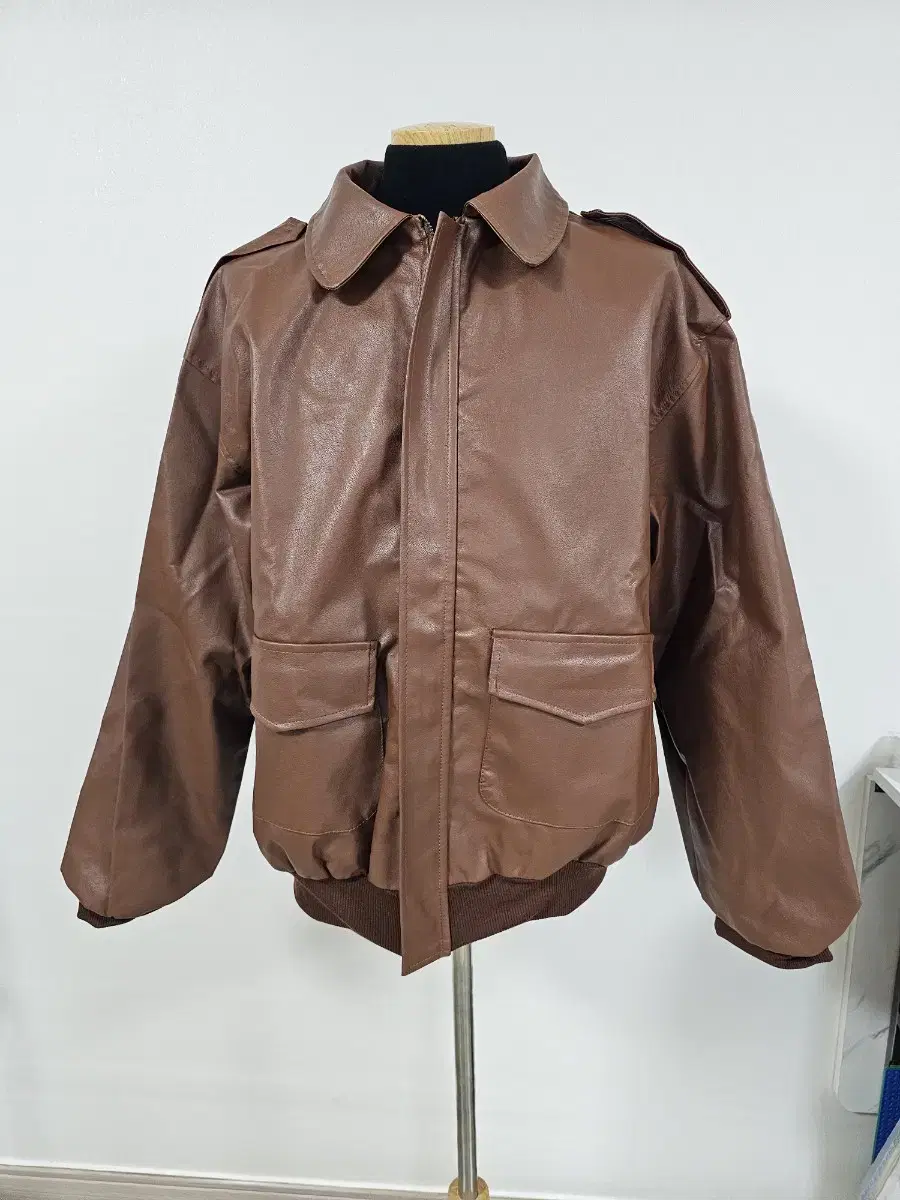 Aviation jumper-style leather jacket (new)