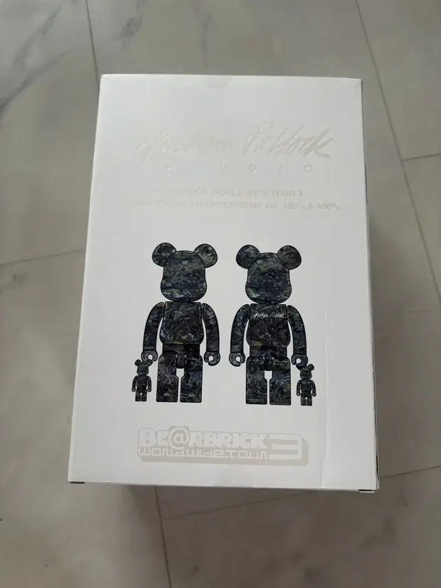 BEARBRICK 베어브릭 400%+100% 잭슨 폴록 스튜디오 크롬 버