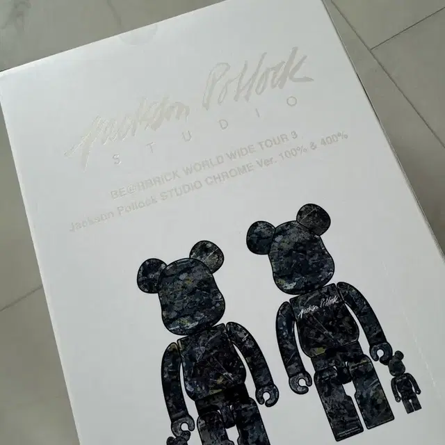 BEARBRICK 베어브릭 400%+100% 잭슨 폴록 스튜디오 크롬 버