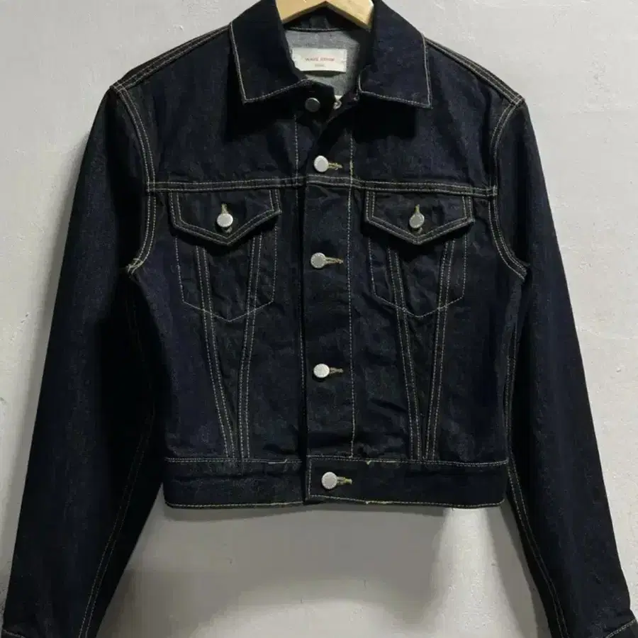 55-66 WAVE DENIM 크롭 데님 진청자켓 정품