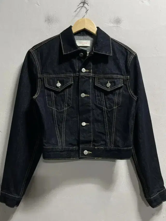 55-66 WAVE DENIM 크롭 데님 진청자켓 정품