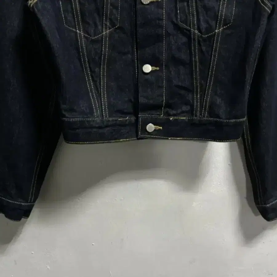 55-66 WAVE DENIM 크롭 데님 진청자켓 정품