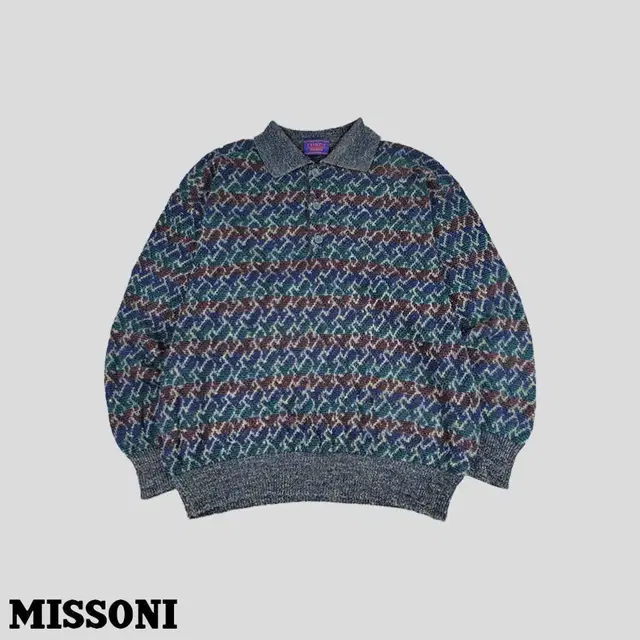 EXAMPLE BY MISSONI 미쏘니 블루톤 스트라이프 에스닉패턴 하