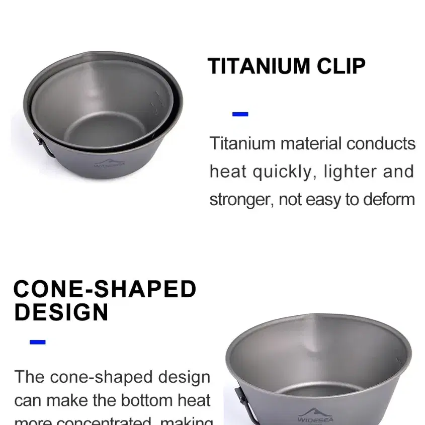 티타늄 라면 그릇 식기 조리 도구 캠핑 낚시 하이킹 등산 여행