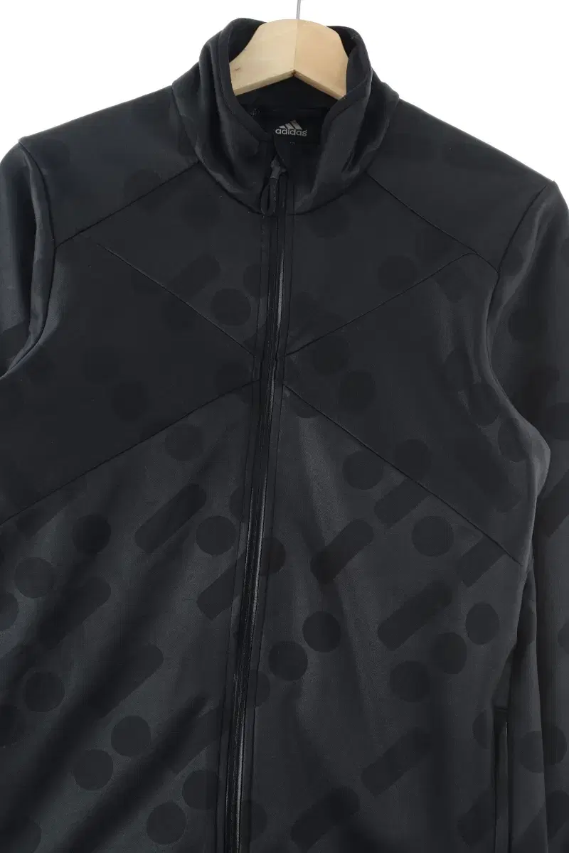 (M) Adidas Zip Up Jersey Track Top Black Polka Dots Petton Poly - F5EF