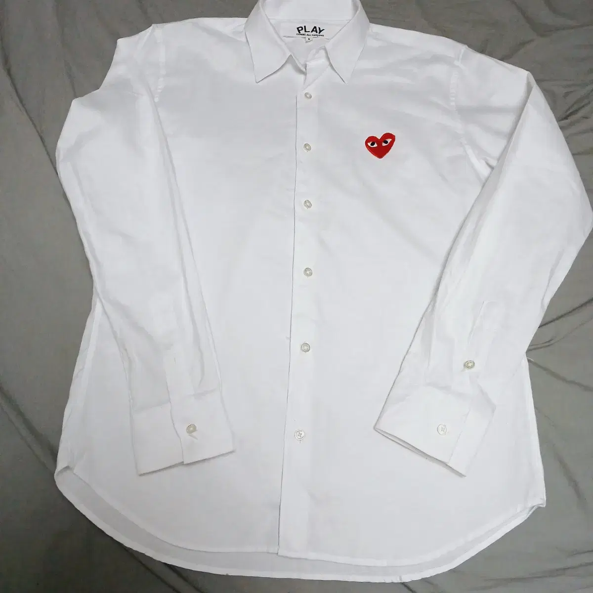 Comme des Garçons Song Red Waffen Solid Long Sleeve Shirt