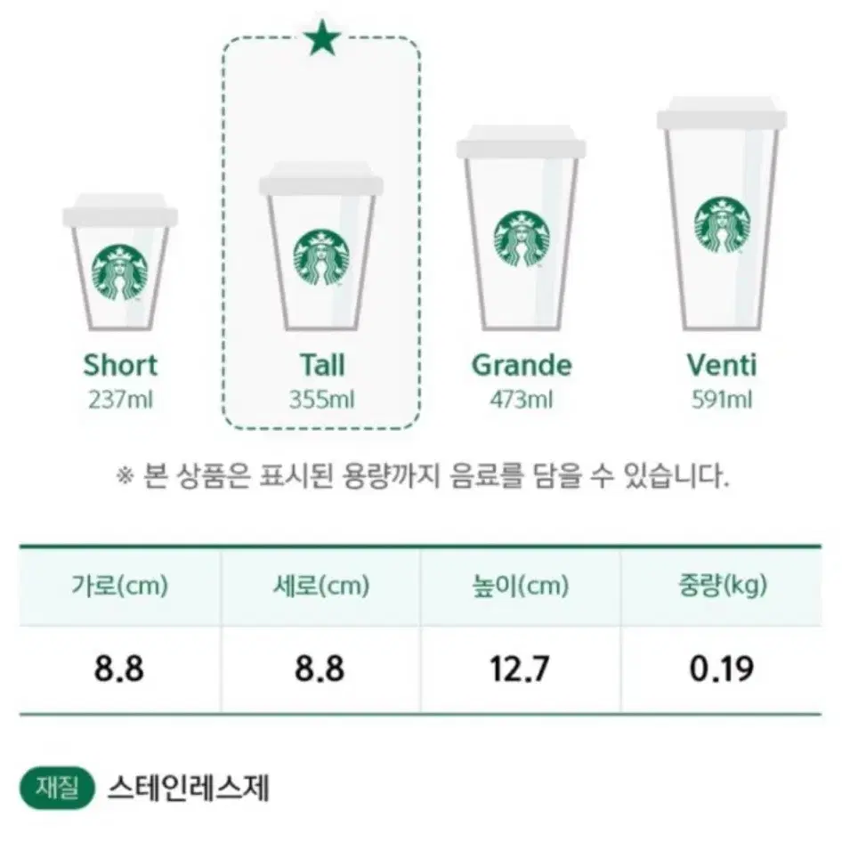 스타벅스 22 SS 그린 스탠리 진공컵 355ml 새상품