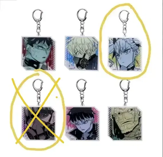 Kaiju No. 8 Original Painting Hoshi and Soushiro Shinomiya Kikoru Numbers Double Sided Keychain Keyring