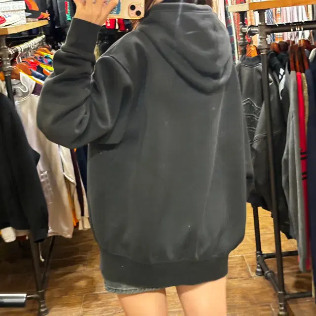 [HI] ADIDAS 아디다스 블랙 트레포일 불꽃마크 후드티 (2XL)