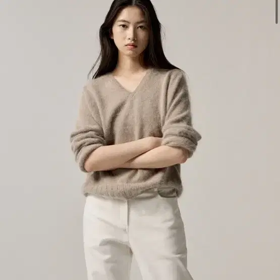 (letter) Carol wholegarment knit (taupe)