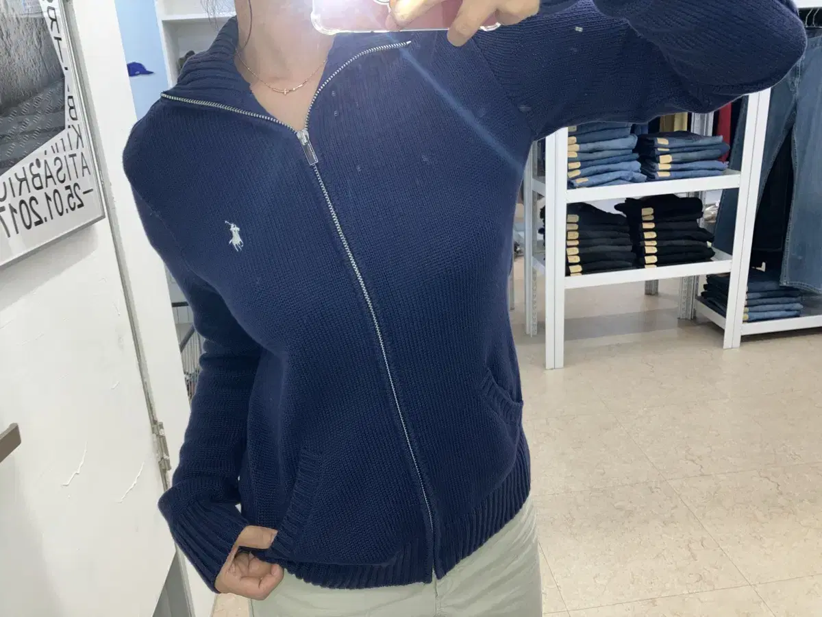 (L) POLO Ralph Lauren Turtleneck zip-up knit