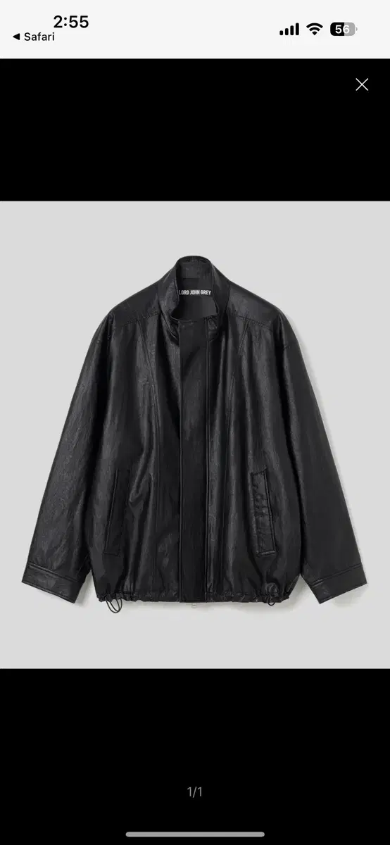 로드존그레이 insulation leather jacket black