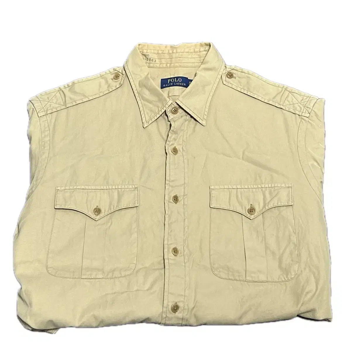 POLO Polo Military epaulette shirt in beige