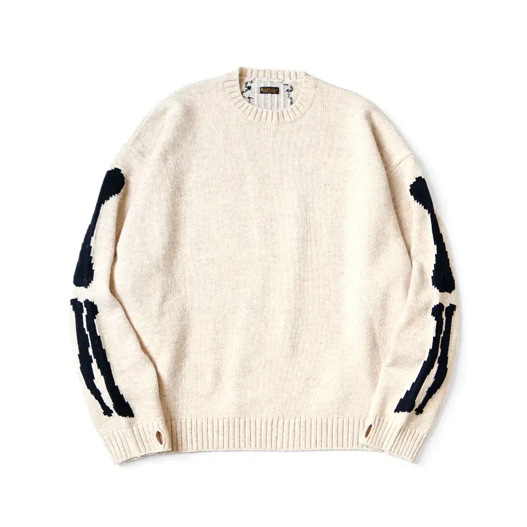 KAPITAL 5G WOOL BONE CREW SWEATER