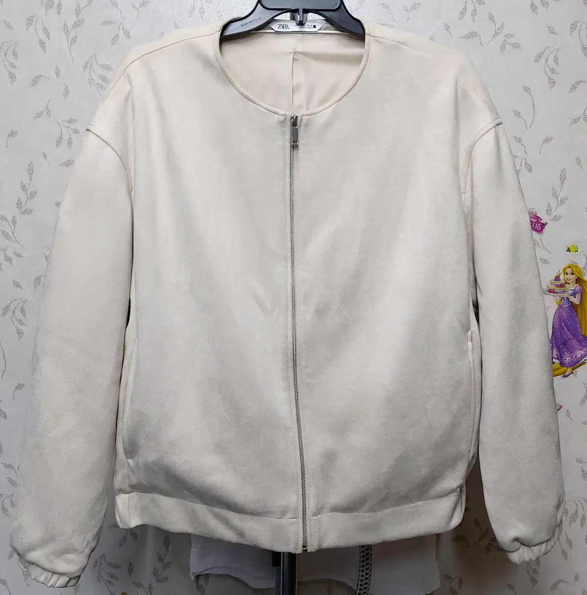 ZARA/Zara Us. L/105 Karalis suede jacket/relaxed fit.Beige.