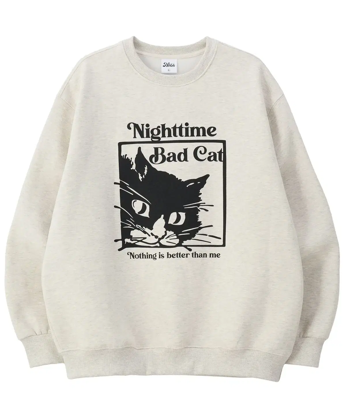 [새상품]낫띵이즈베럴댄미 BAD CAT SWEATSHIRT_oatmeal