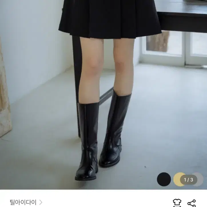 틸아이다이 플리츠 스커트 그레이S Belt set pleats skirt