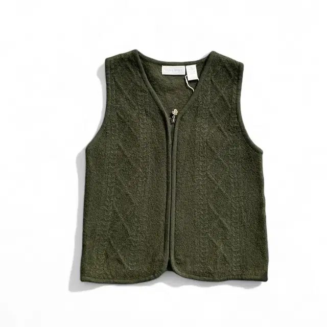 90's Argyle Pattern Green Wool Vest