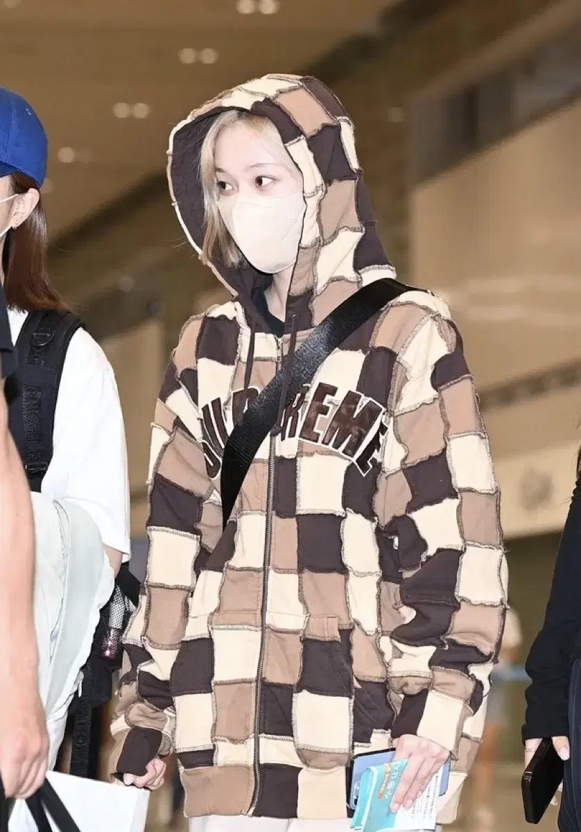 Supreme 22SS Patchwork Hoodie Zip-up Brown L