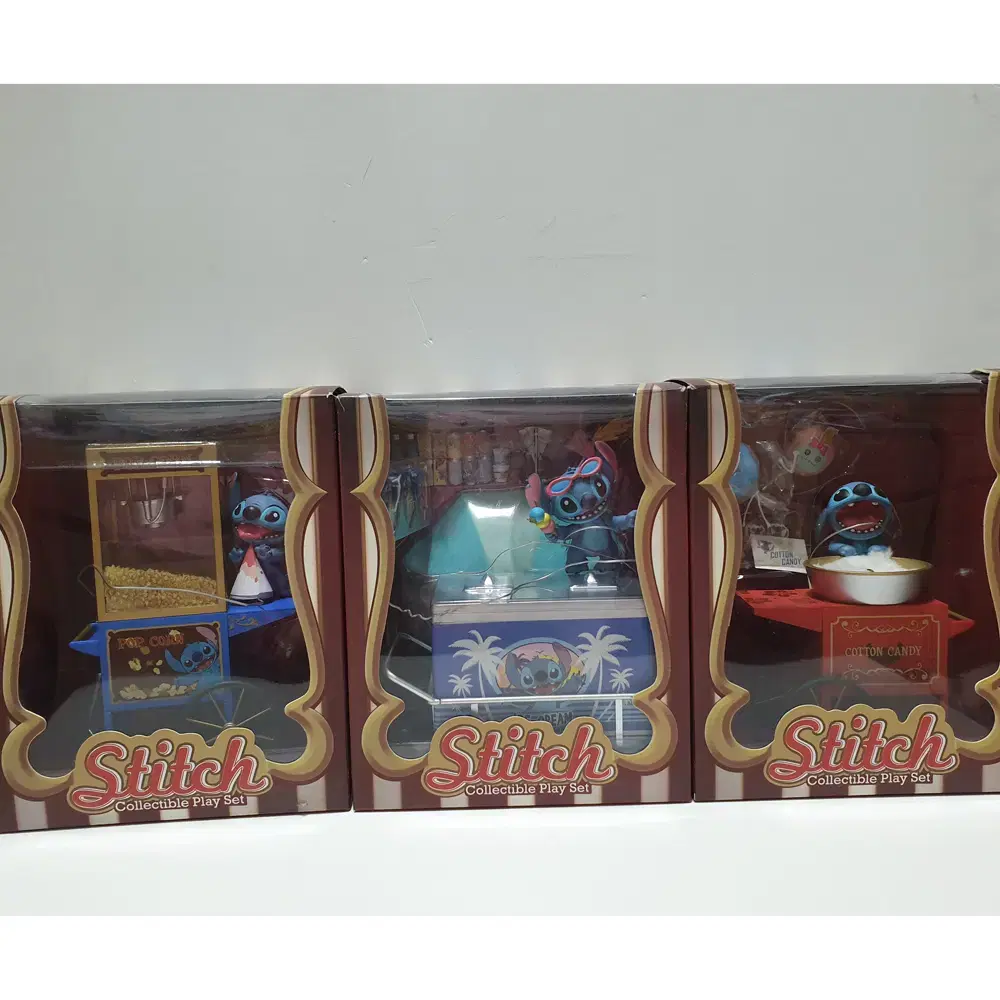 Stitch Collectible Playset 3 Sets (Not Included)Popcorn Ice Cream Cotton Candy