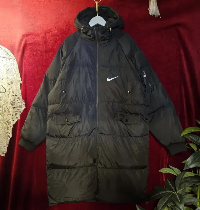 NIKE 나이키 Just Do it 빅로고 롱패딩 Free size