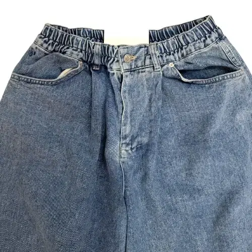 워크 벌룬 배기 와이드핏 하프밴딩 10부 청바지 2컬러 28-34size