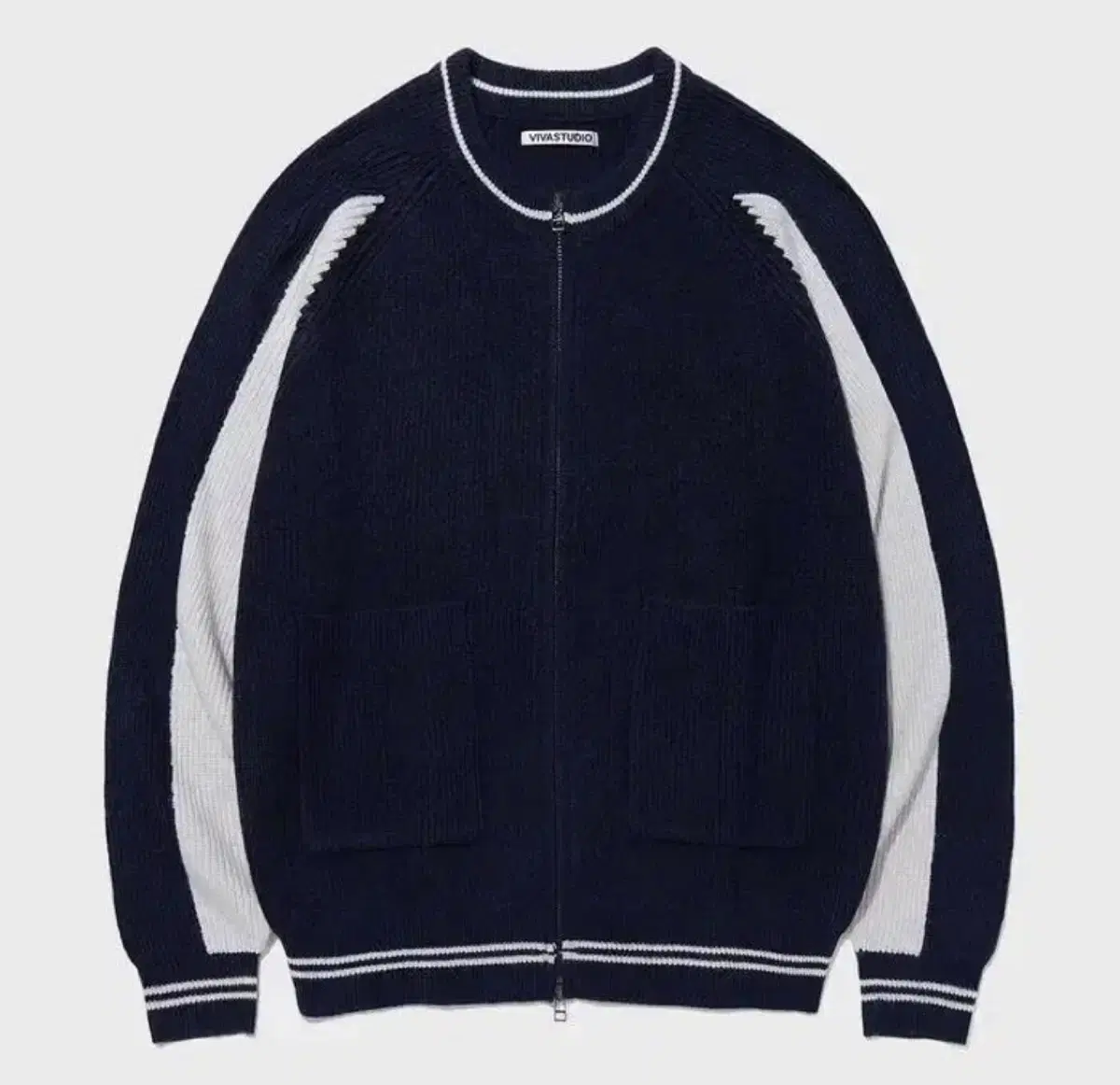 VivaStudio Knit Zip-up Cardigan Navy