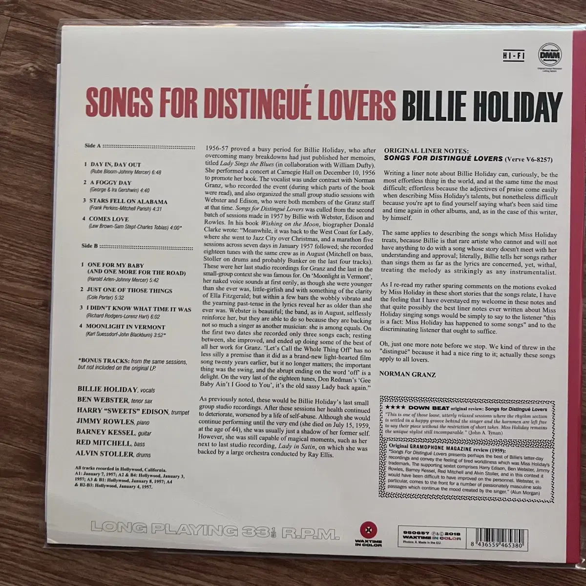 Songs for distingue lover billie holiday