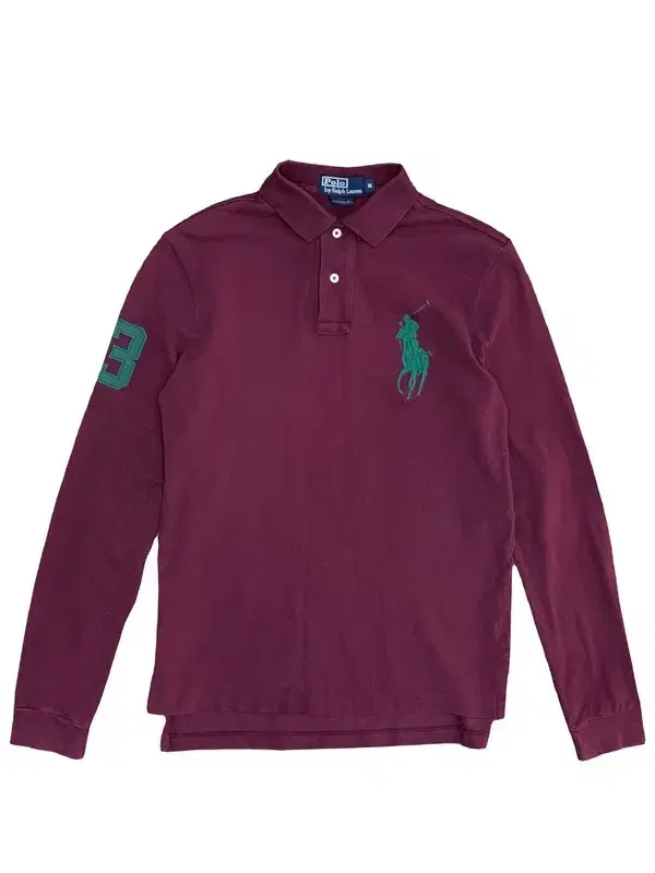 Polo burgundy green long-sleeved karati