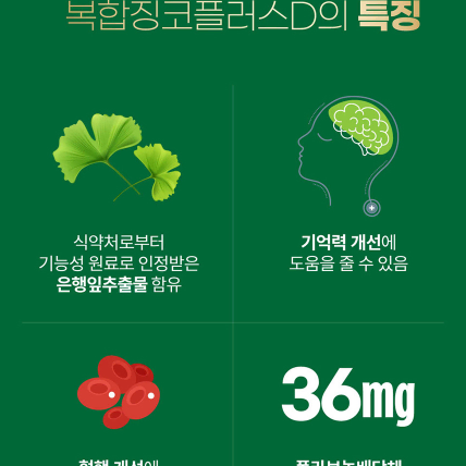 헬스포유 복합징코 플러스D (600mg x 60캡슐 x 2개) x2BOX