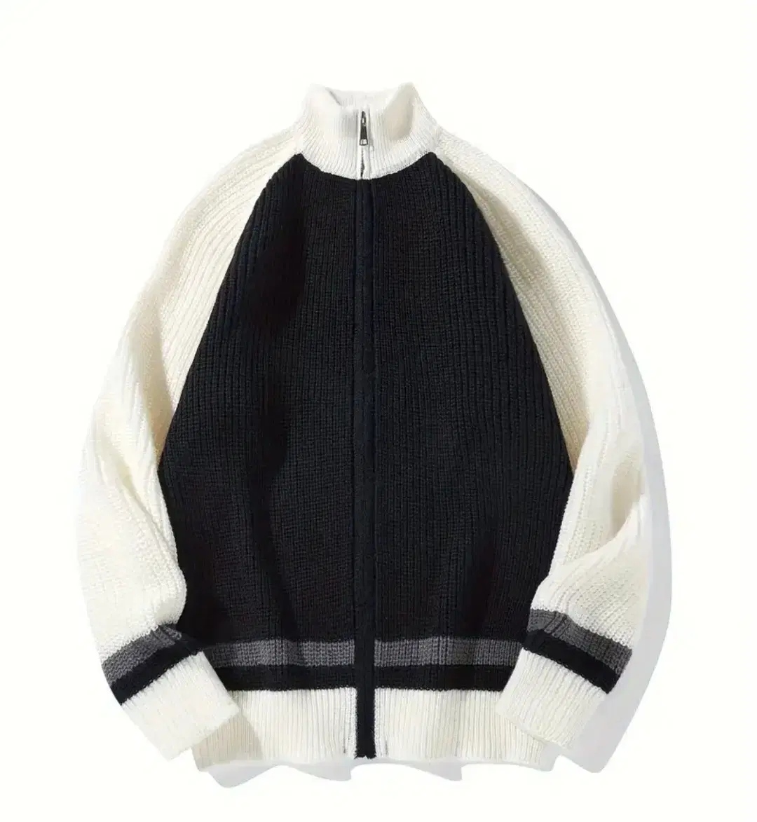 Zip-up knit sweater 100