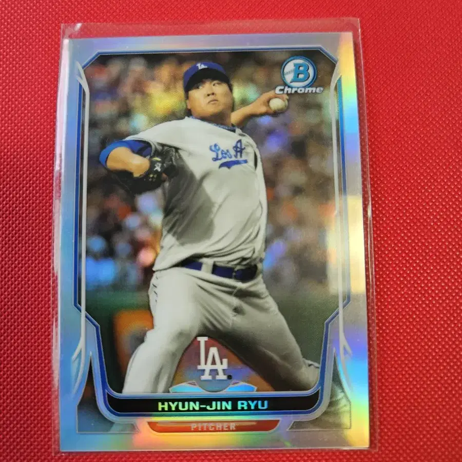 류현진 500장 한정 2014 Bowman Chrome 리플렉터 카드