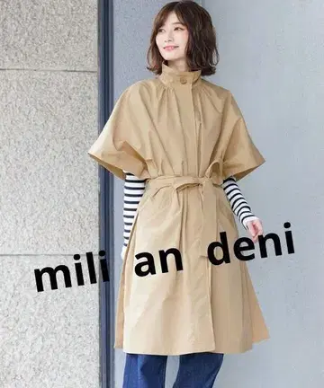 mili an deni 트렌치 케이프 판초 코트