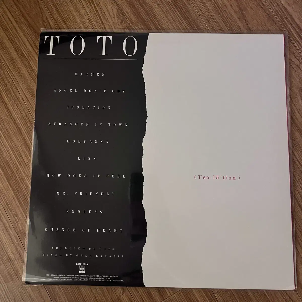 Toto isolation lp