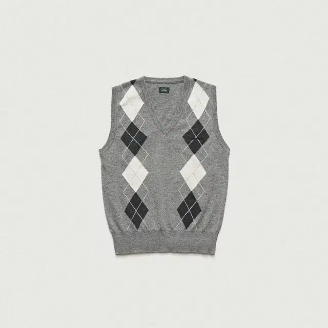 더바넷 grey argyle knit vest 아가일 니트 베스트 조끼