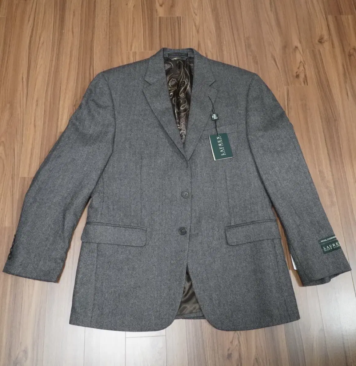 (New)Ralph Lauren Herringbone Wool and Cashmere Blazer Jacket 38S