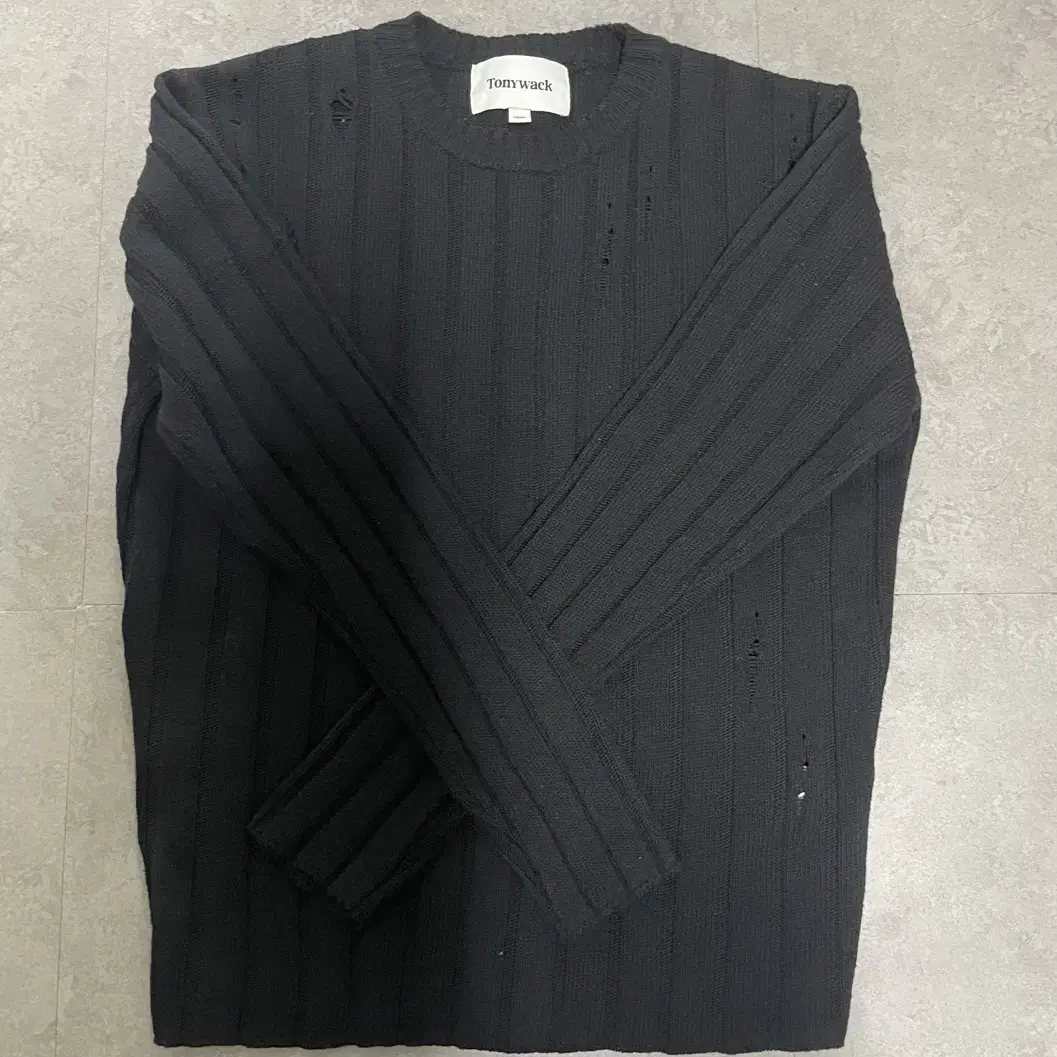 토니웩 italian distressed ribbed sweater(M)