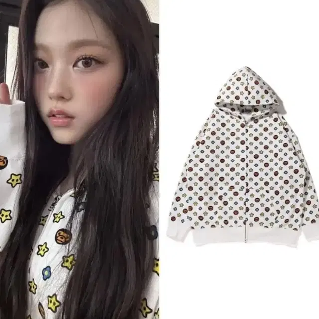 bape 베이프 베이비 마일로 패턴 뉴진스 해린 셔츠