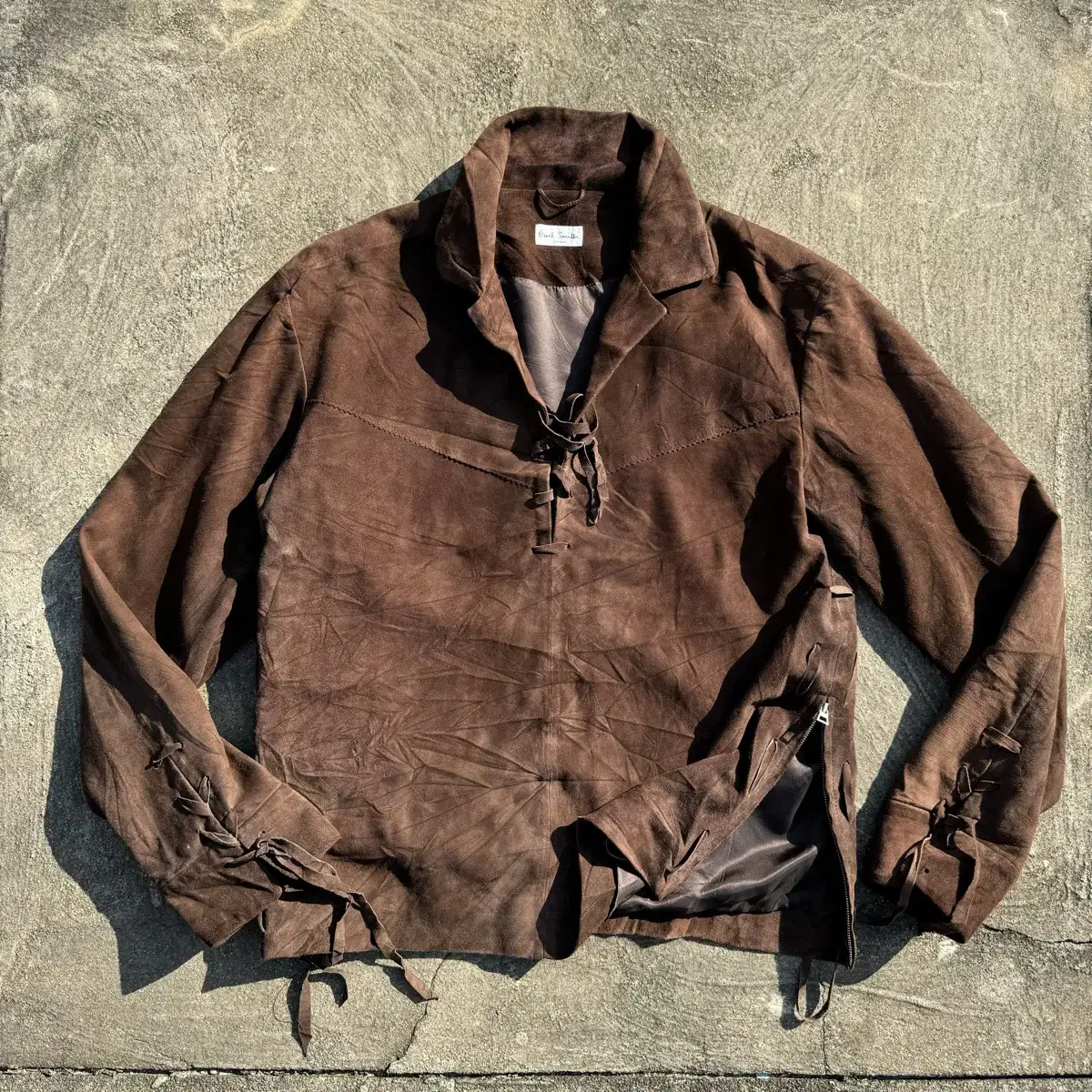 [M] Paul Smith Sheepskin and Suede Western Pullover Shirt